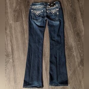 Miss Me boot cut jeans with silver sequins - women’s size 27